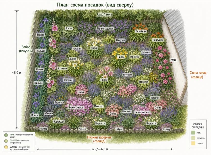Планирую на будущее цветник на старой даче